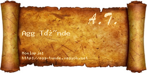 Agg Tünde névjegykártya